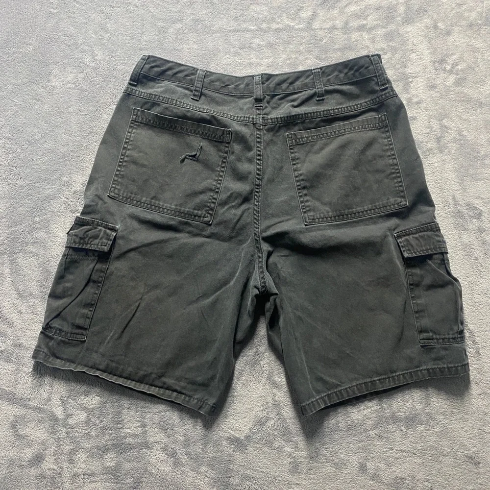 Wrangler Authentics Cargo Shorts Mens 34 Black Cotton Faded Utility Made in 2016